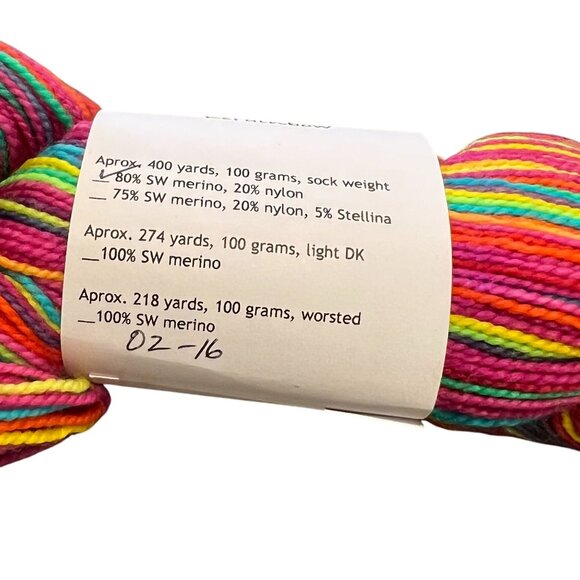 White Birch Fiber Arts Raspberry Berainbow Yarn 400 Yards Sock Weight 100g 80% M - Picture 2 of 4